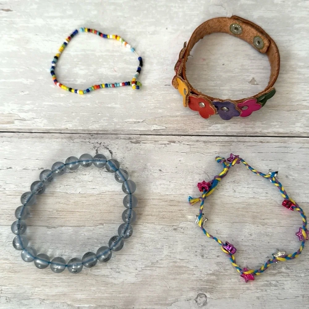 Girls Tween Teen Set of 9 Bracelets Anklets Jewelry Bundle Lot Assorted Brands